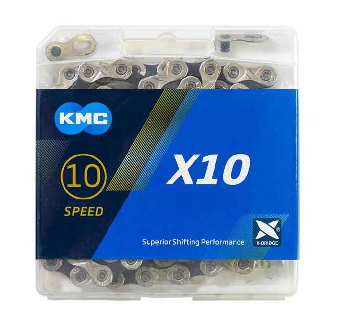 Цепь KMC X-10 д10 скоростей, 1/2"х11/128" 116 зв. пин 5.88мм, с замком