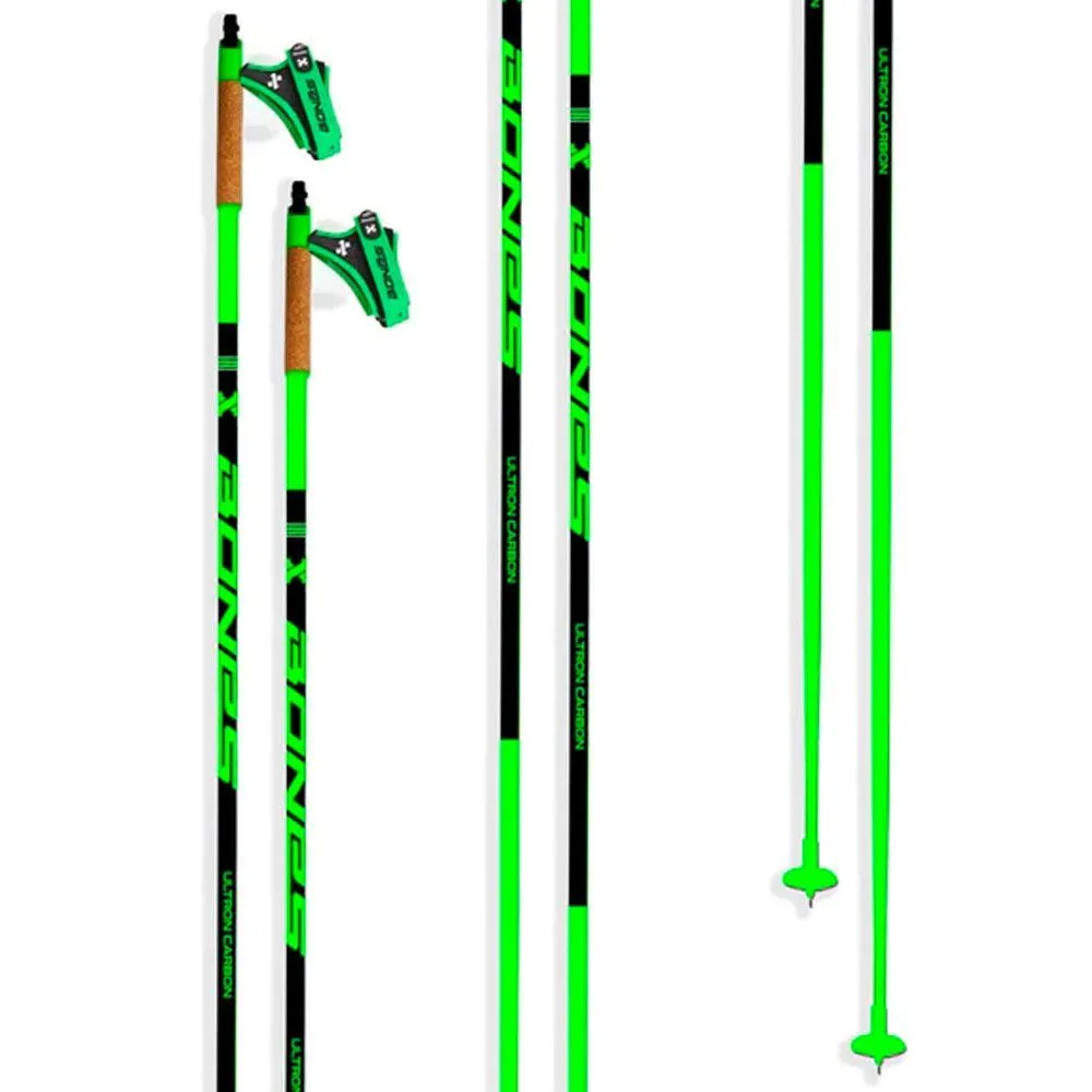 Палки лыжные BONES Carbon Tech (140, Зеленый)