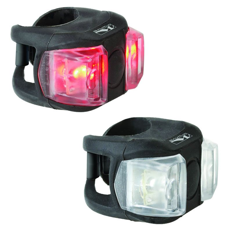 Фара M-Wave Cobra II 2 бел.+2 крас. диода, универс.крепеж силикон.