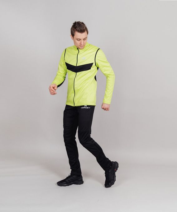 Жилет разминочный Nordski Base (M, 180 Лайм /черный)