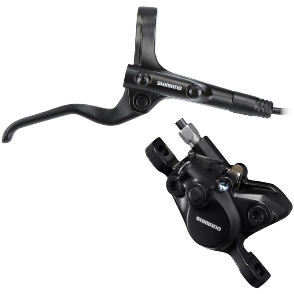 Дисковый тормоз Shimano MT201, BL(лев)/BR(передн), полимер. колодк., 1000мм, цв. черн.