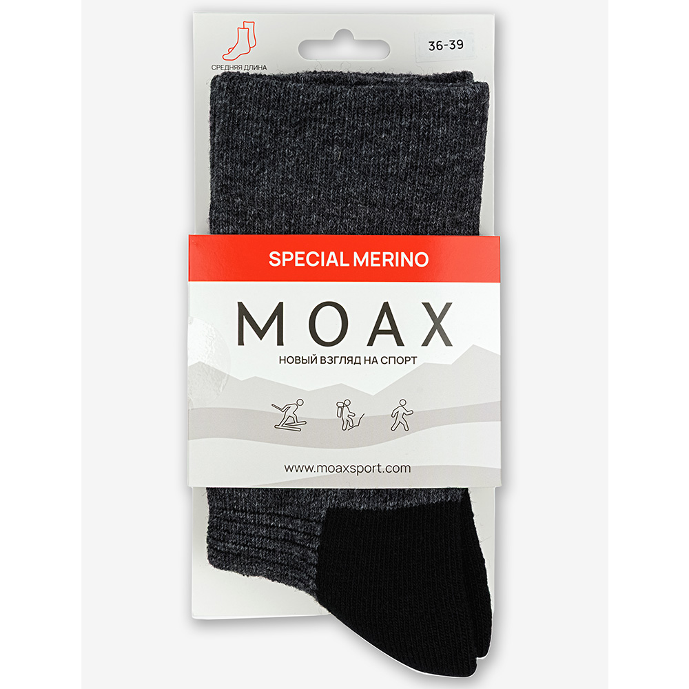 Носки спортивные MOAX Special (36/39, 11106 Угольно/черный)