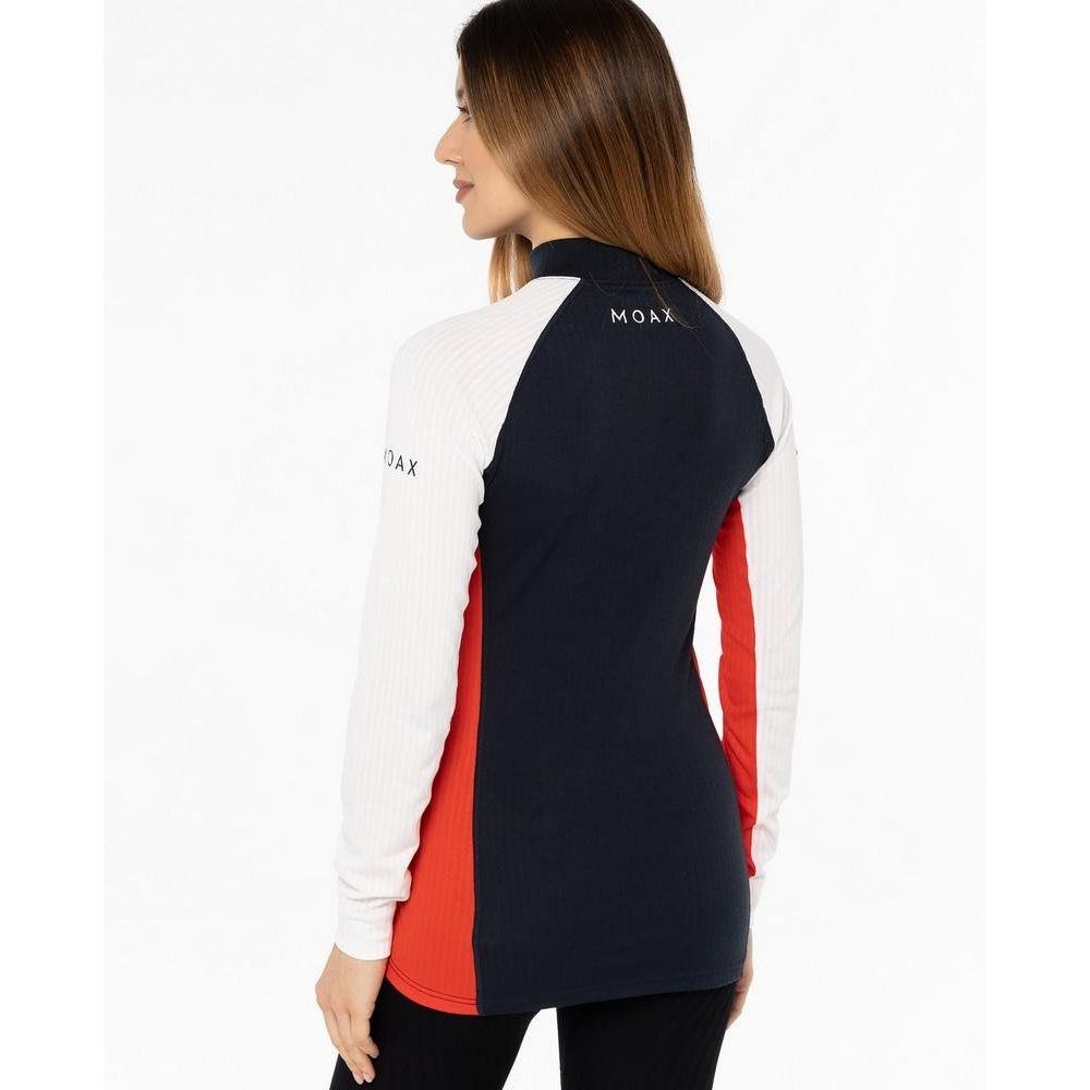 Термобелье верх Moax Race LS с воротником женское (L, 75120 Темно-синий/красный)