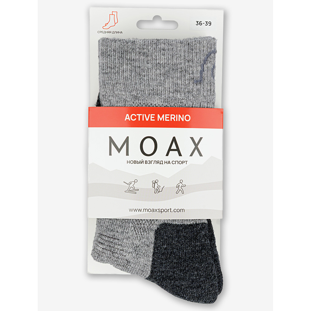 Носки спортивные MOAX Active (36/39, 11201  Серый меланж/уголь)
