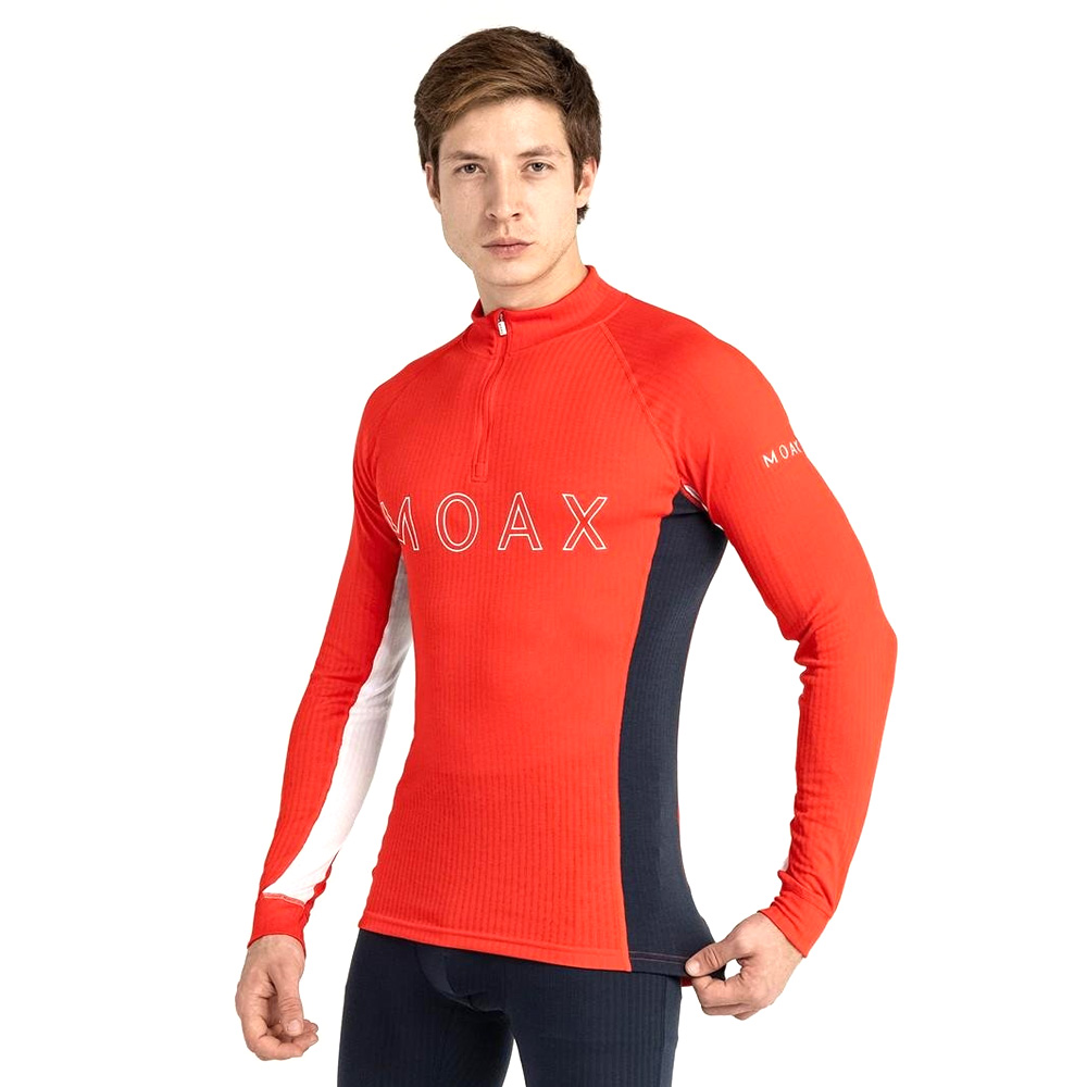 Термобелье верх Moax Race LS с воротником мужское (3XL, 99992  красный)