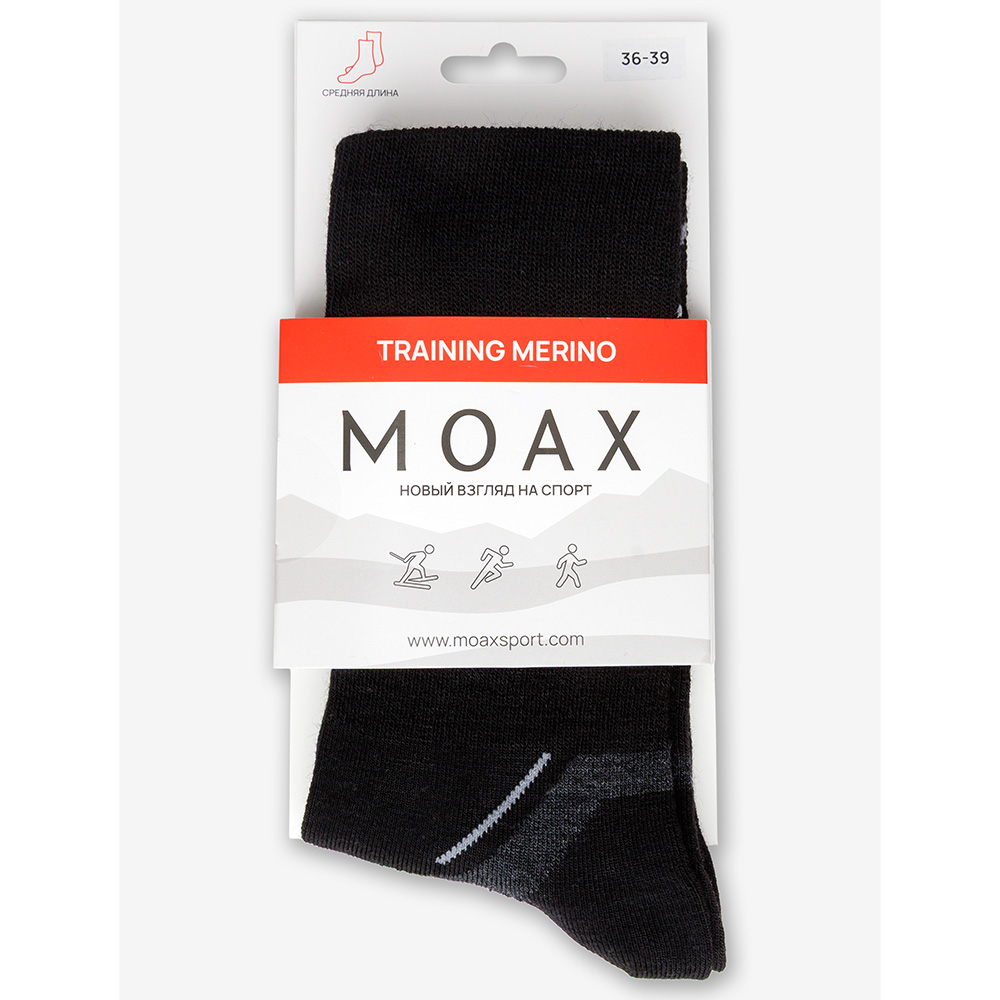Носки спортивные MOAX Training  (40/42, 10005 черный/ угольный)