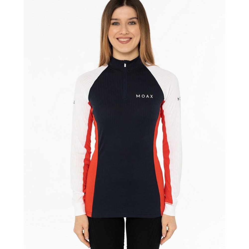 Термобелье верх Moax Race LS с воротником женское (L, 75120 Темно-синий/красный)
