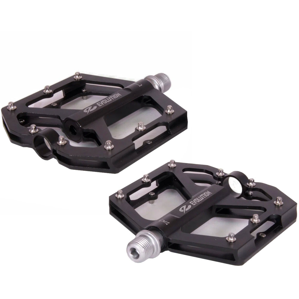 Педали EVOLUTION PLATFORM алюминиевые CNC, 108x100мм, резьба 9/16", со сменными шипами, 3 промподшип