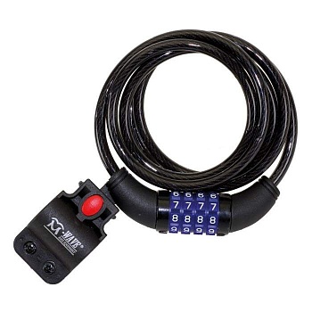 Замок вело 1500x8mm, с кодом  M-Wave 4 циф.