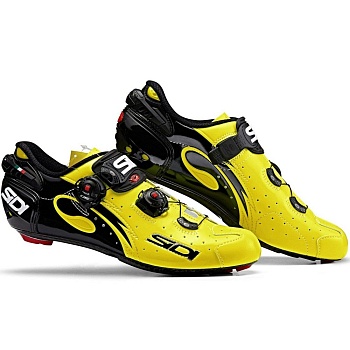 Велотуфли SIDI WIRE Carbon желтый Fluo /черный лакированный
