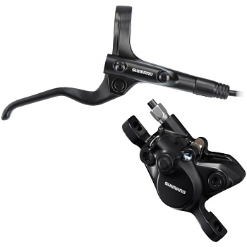 Дисковый тормоз Shimano MT201, BL(лев)/BR(передн), полимер. колодк., 1000мм, цв. черн.
