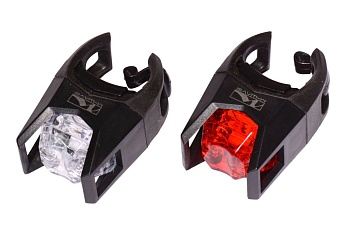 Фары M-Wave Hunter набор (зад+перед) , универс.крепеж силикон.